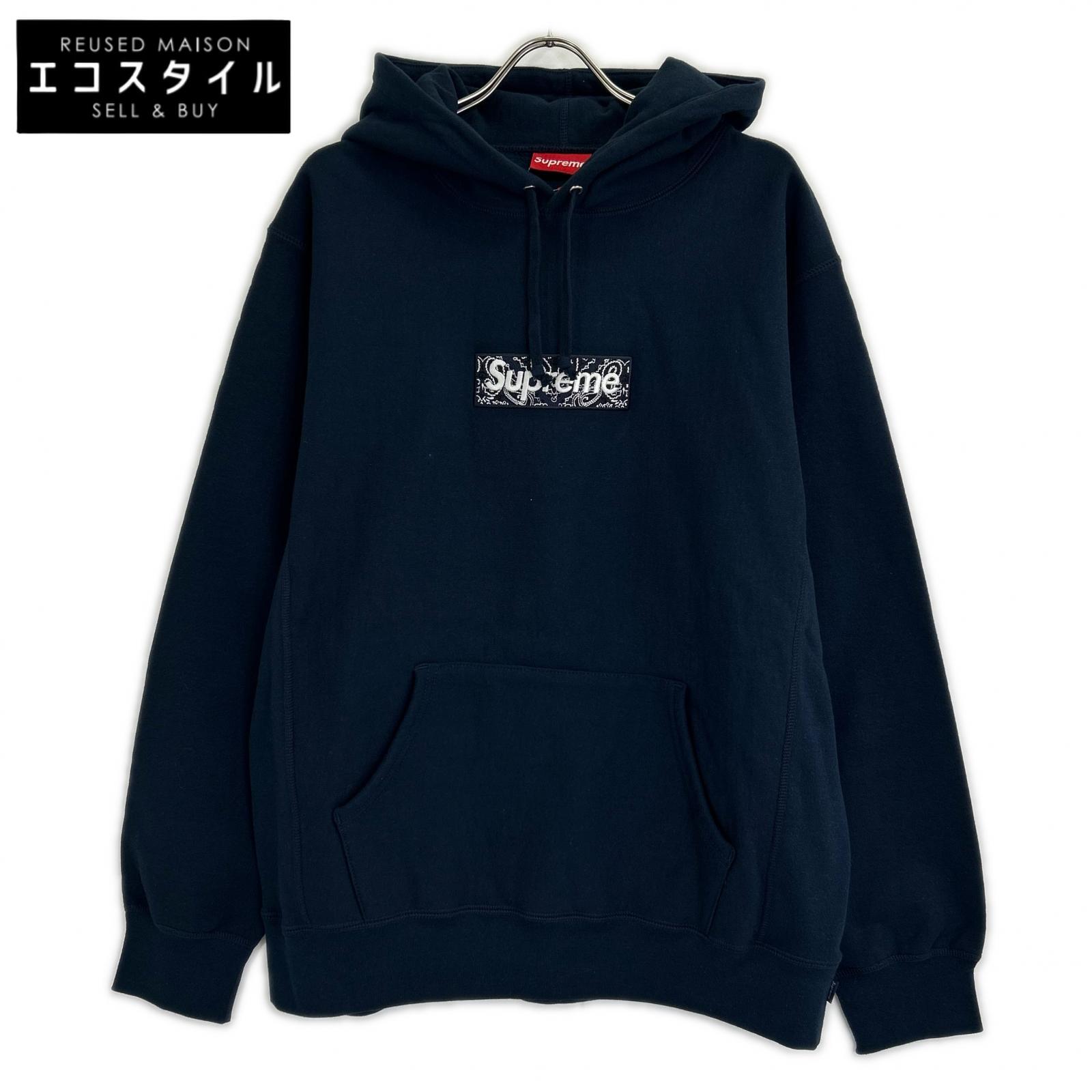 Supreme シュプリーム 新品未使用 19AW ネイビー Bandana Box Logo Hooded バンダナボックスロゴパーカー トップス
