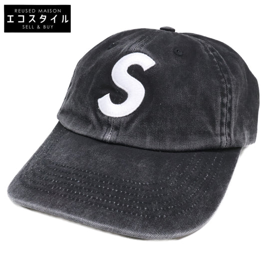 Supreme 【Mint Condition】SS25 Pigment Coated S Logo 6-Panel Black Pigment Coated S Logo 6-Panel Cap Hat