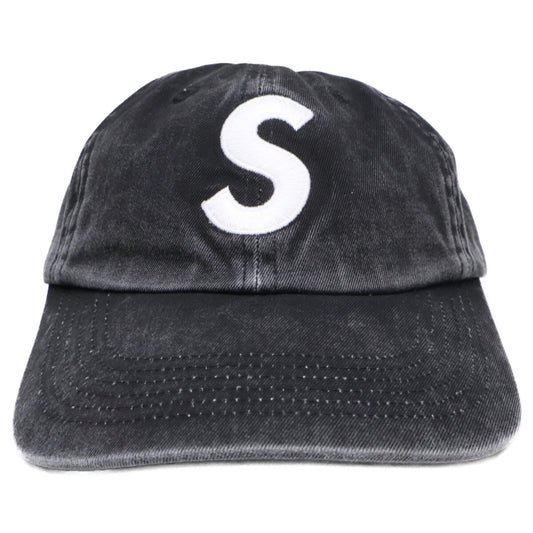 Supreme 【Mint Condition】SS25 Pigment Coated S Logo 6-Panel Black Pigment Coated S Logo 6-Panel Cap Hat
