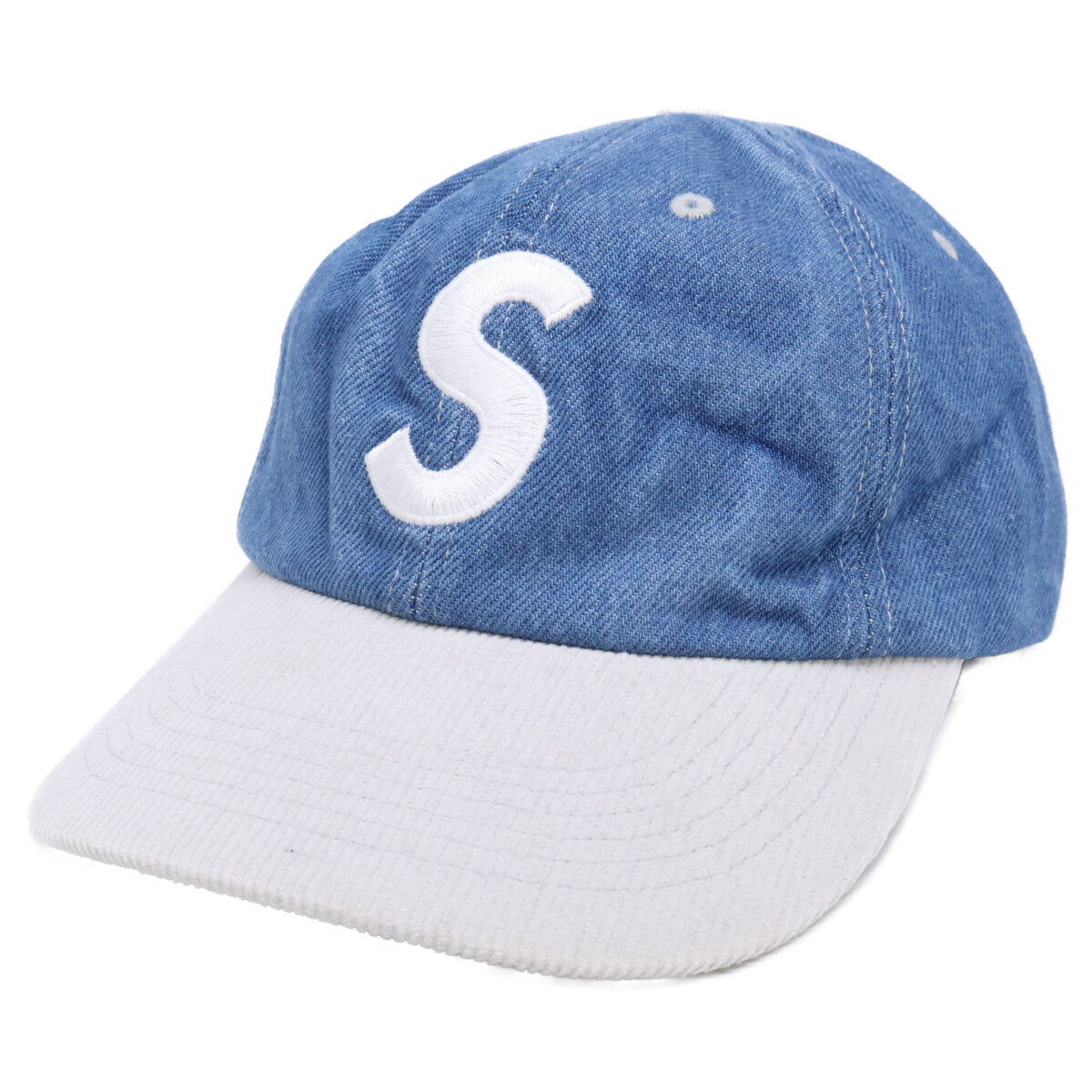 Supreme シュプリーム 【美品】SS24 2-Tone S Logo 6-Panel Washed Denim 2トーン Sロゴ 6パネルキャップ 帽子