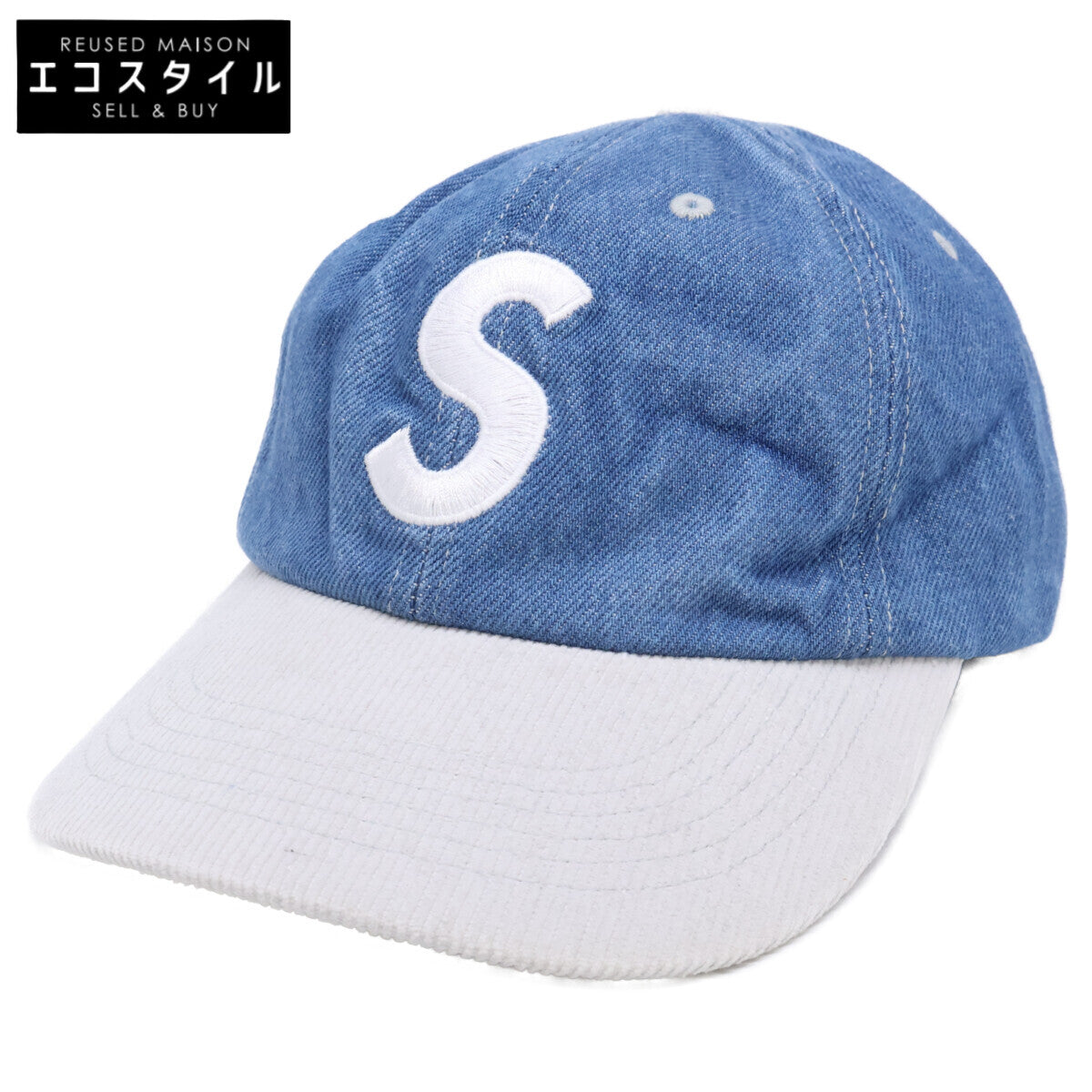 Supreme シュプリーム 【美品】SS24 2-Tone S Logo 6-Panel Washed Denim 2トーン Sロゴ 6パネルキャップ 帽子