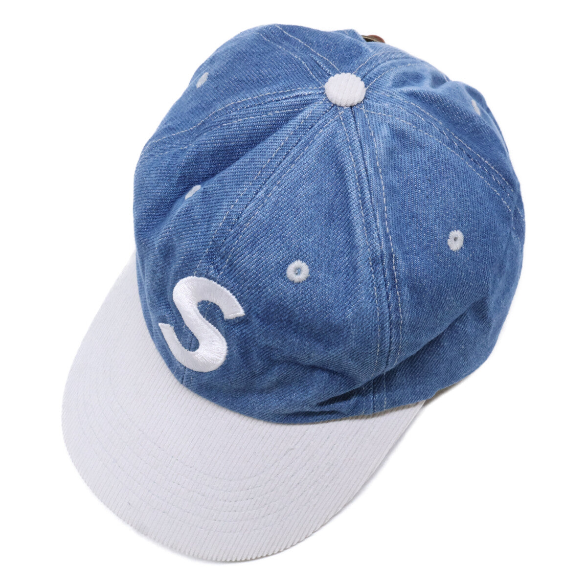 Supreme シュプリーム 【美品】SS24 2-Tone S Logo 6-Panel Washed Denim 2トーン Sロゴ 6パネルキャップ 帽子