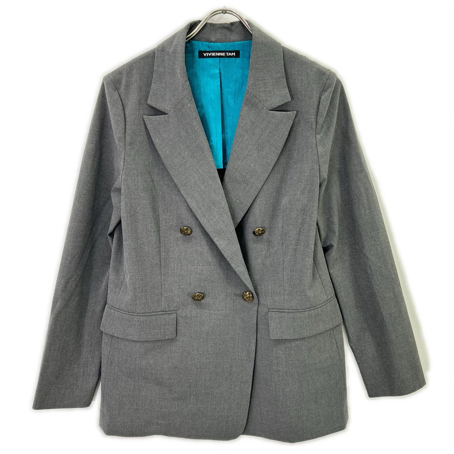 VIVIENNE TAM 15275956 Gray Rayon Blend TROPICAL 2WAY SUITING JACKET/Double-Breasted Tailored Jacket Bottoms