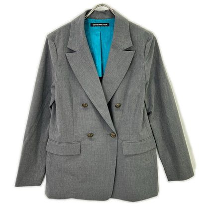 VIVIENNE TAM 15275956 Gray Rayon Blend TROPICAL 2WAY SUITING JACKET/Double-Breasted Tailored Jacket Bottoms