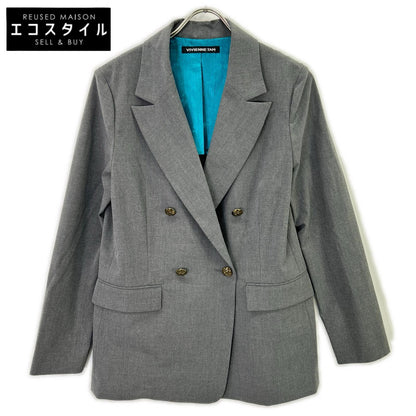 VIVIENNE TAM 15275956 Gray Rayon Blend TROPICAL 2WAY SUITING JACKET/Double-Breasted Tailored Jacket Bottoms