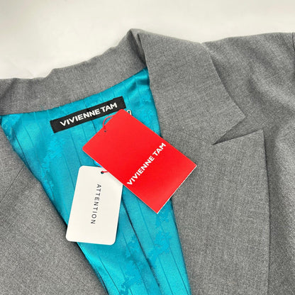 VIVIENNE TAM 15275956 Gray Rayon Blend TROPICAL 2WAY SUITING JACKET/Double-Breasted Tailored Jacket Bottoms