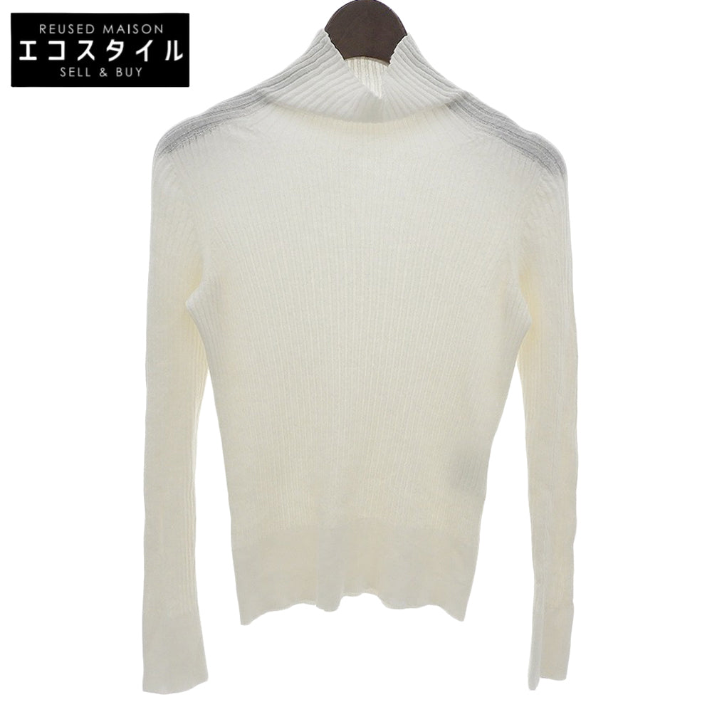 美品 18针美利奴羊毛 高领套头针织衫 上衣 女士 米白色 25AW 10252816220 上衣 36 女士
