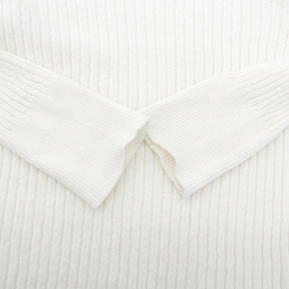 美品 18针美利奴羊毛 高领套头针织衫 上衣 女士 米白色 25AW 10252816220 上衣 36 女士
