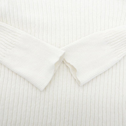 美品 18针美利奴羊毛 高领套头针织衫 上衣 女士 米白色 25AW 10252816220 上衣 36 女士