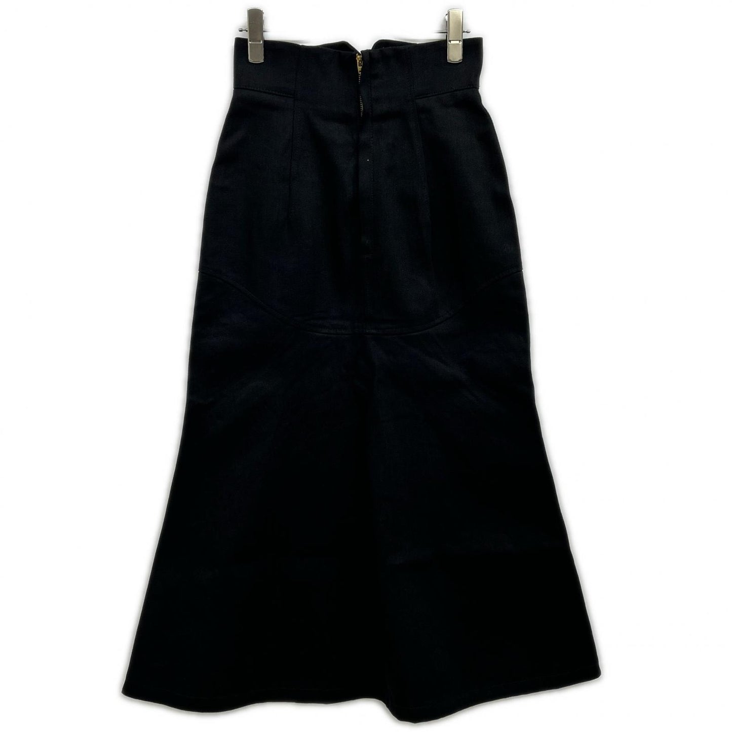 Mame Kurogouchi 24FW MM24FW-SK092 Black Cotton Cord Embroidery Detail Denim Skirt Skirt 1
