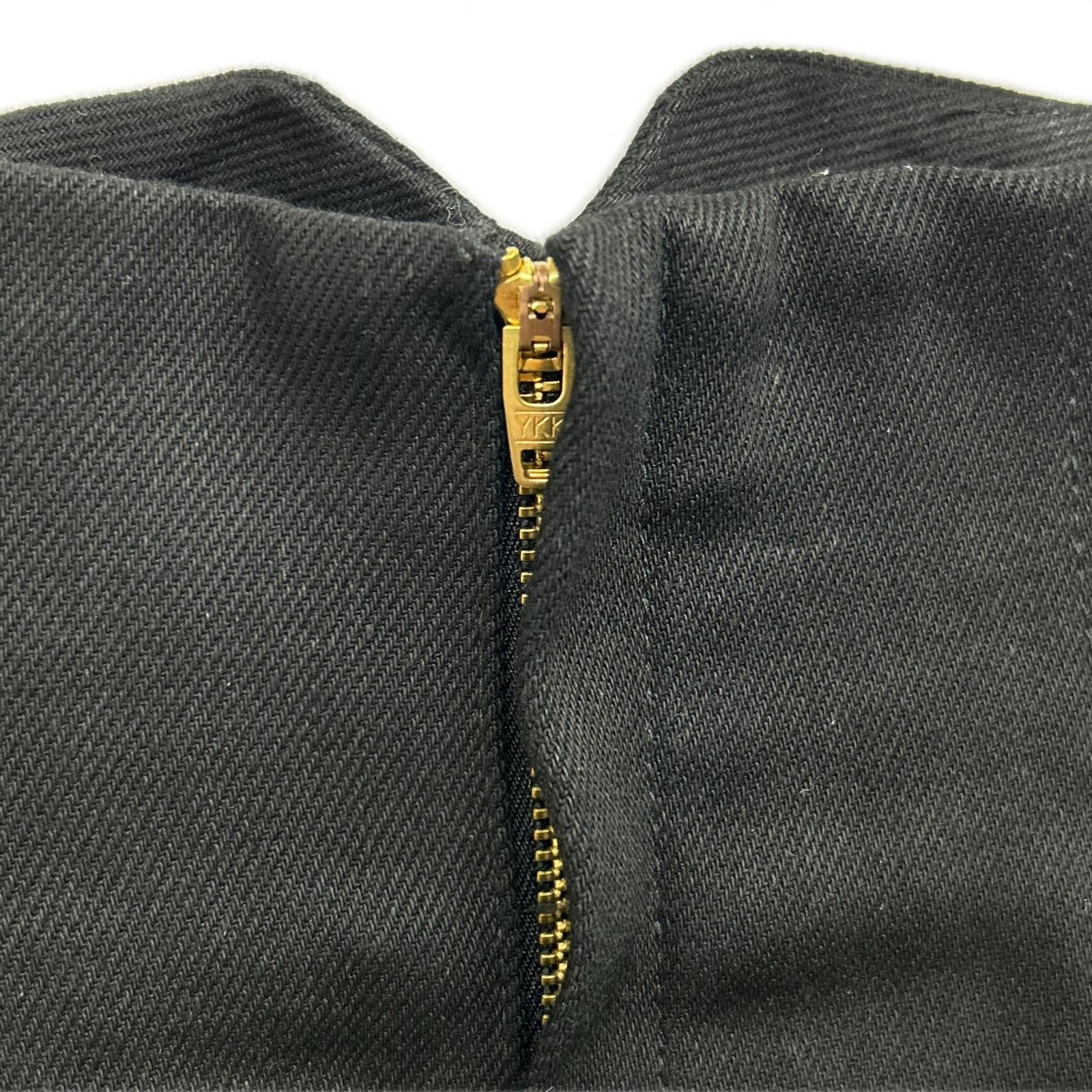 Mame Kurogouchi 24FW MM24FW-SK092 Black Cotton Cord Embroidery Detail Denim Skirt Skirt 1
