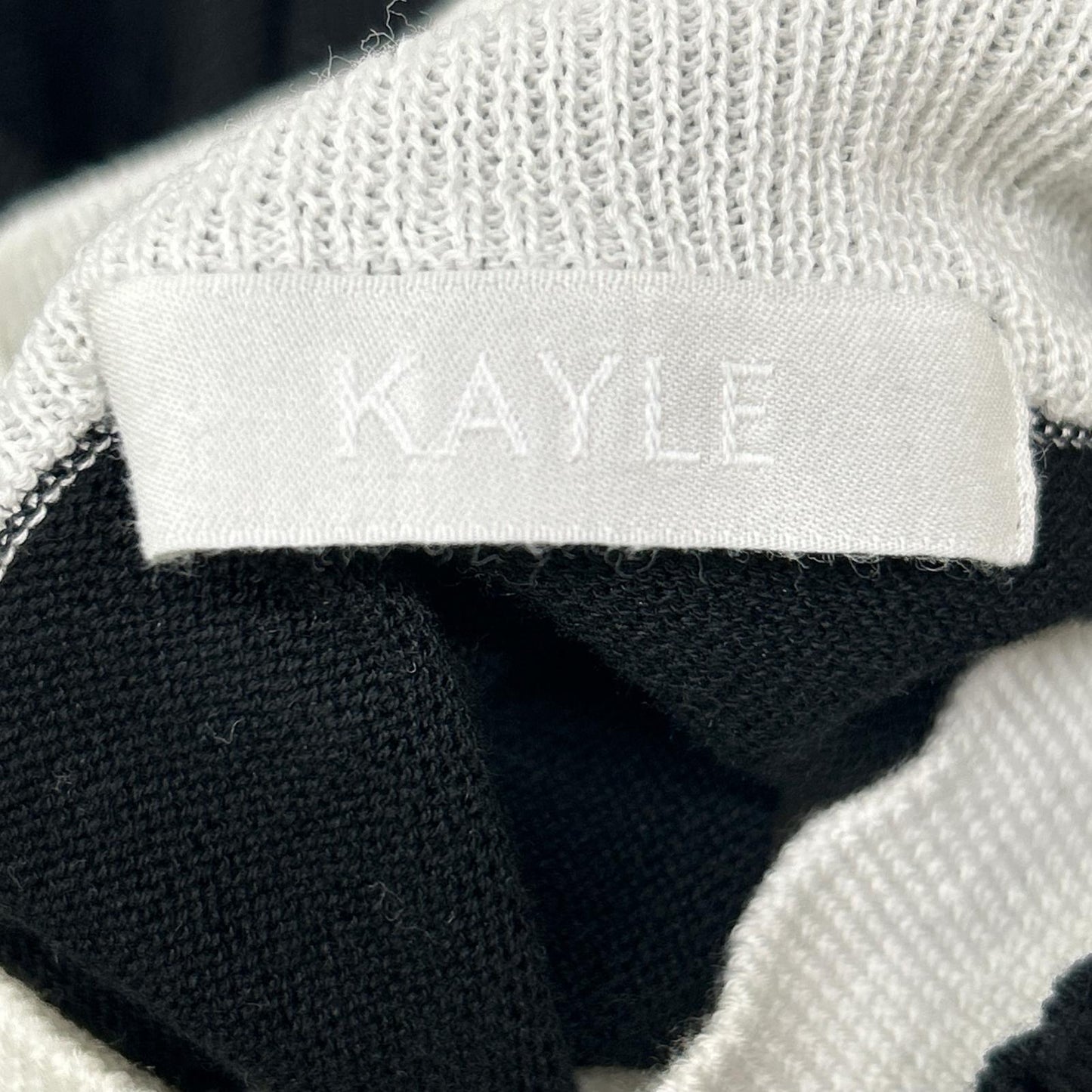 KAYLE K-1305 Black Cotton x Silk Layered Turtleneck Long Sleeve Knit Top F