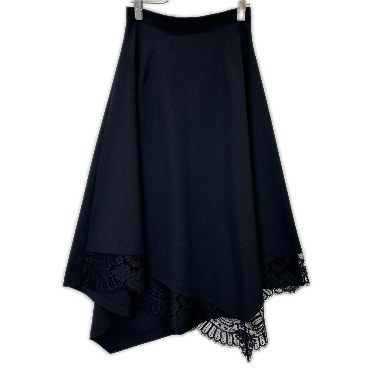 AKANEUTSUNOMIYA アカネウツノミヤ STUDIOUS別注 SAO-FSK101-3002 ブラック lace hem skirt/レースヘムスカート スカート