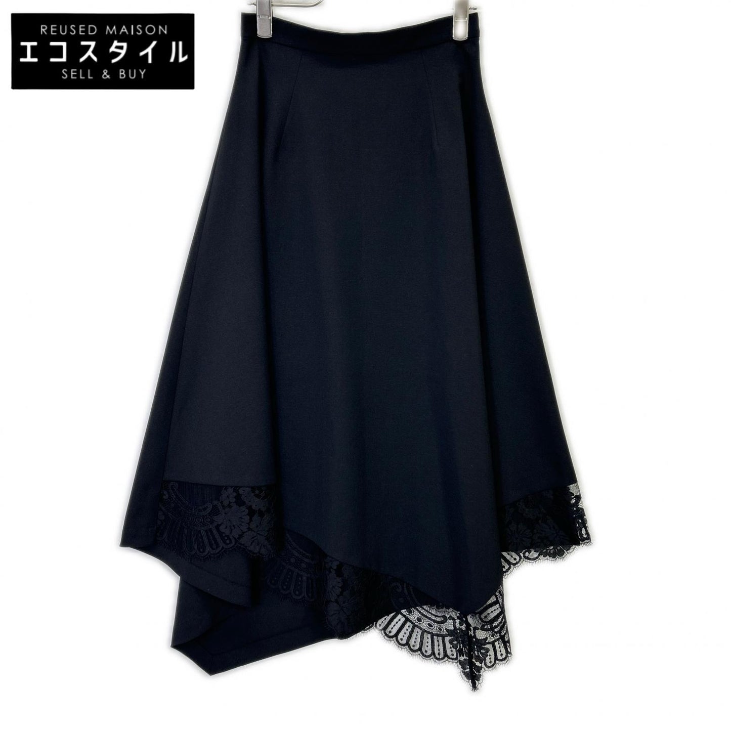 AKANEUTSUNOMIYA アカネウツノミヤ STUDIOUS別注 SAO-FSK101-3002 ブラック lace hem skirt/レースヘムスカート スカート