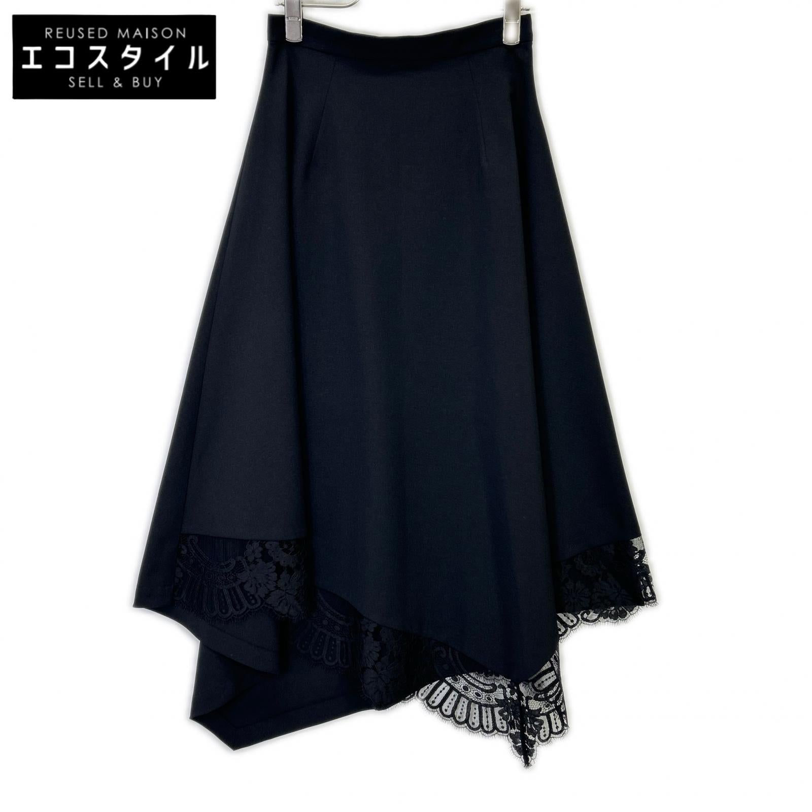 AKANEUTSUNOMIYA アカネウツノミヤ STUDIOUS別注 SAO-FSK101-3002 ブラック lace hem skirt/レースヘムスカート スカート