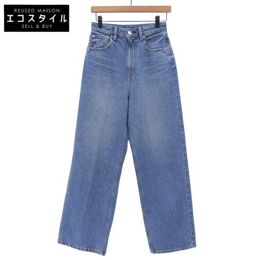 Dakota Cotton Zip Fly Center Press Straight Denim Pants Bottoms Women's Blue 23 723432HN Bottoms 23 Women's