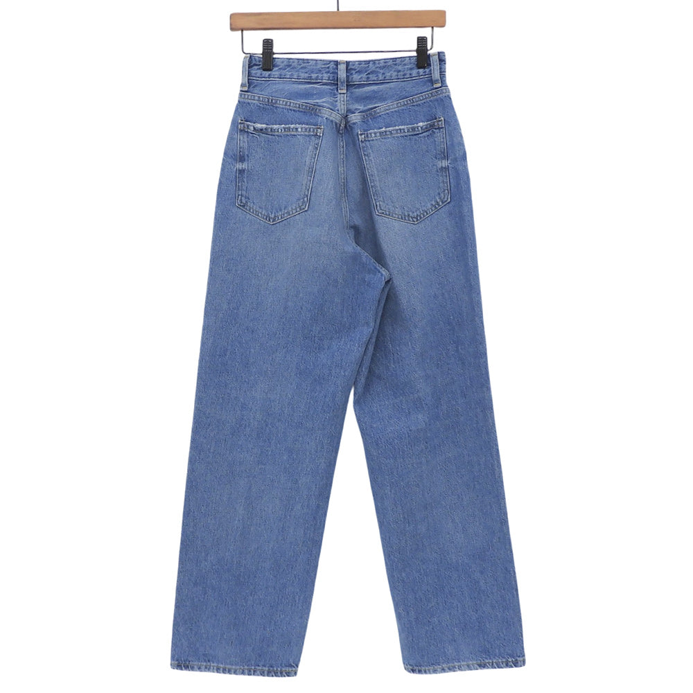 Dakota Cotton Zip Fly Center Press Straight Denim Pants Bottoms Women's Blue 23 723432HN Bottoms 23 Women's