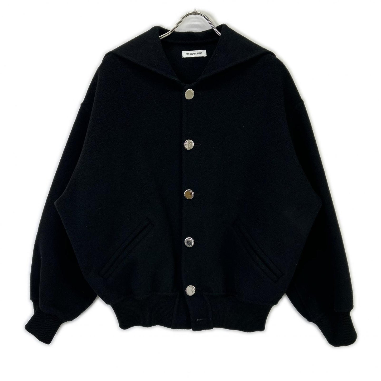 MADISON BLUE 23FW MB234-1012 Black Wool Beaver Metal Button RV Sailor Blouson Tops 00 (XS)