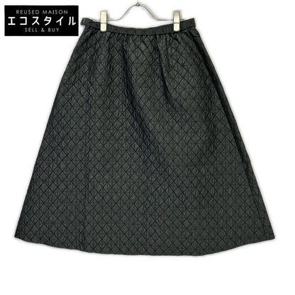 UNITED ARROWS United Arrows 1524-1-620002 Dark Green Wool Blend Diamond Quilted Flare Long Skirt Skirt 38