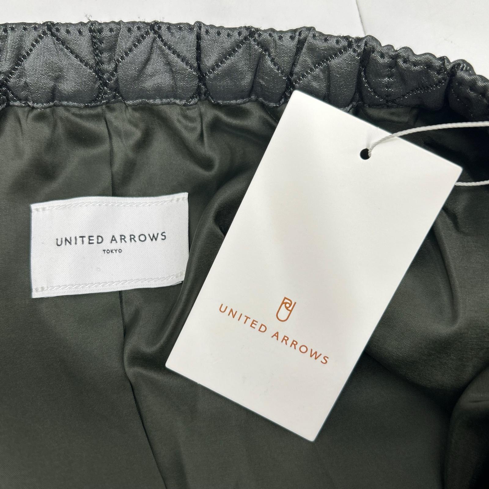 UNITED ARROWS United Arrows 1524-1-620002 Dark Green Wool Blend Diamond Quilted Flare Long Skirt Skirt 38