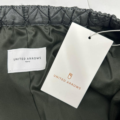 UNITED ARROWS United Arrows 1524-1-620002 Dark Green Wool Blend Diamond Quilted Flare Long Skirt Skirt 38