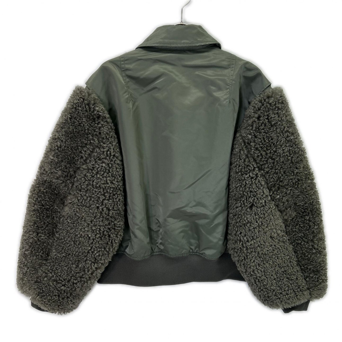 HYKE 25AW 252-17535 Khaki Nylon Twill Faux Shearling Type CWU-45/P Jacket 2 MEDIUM