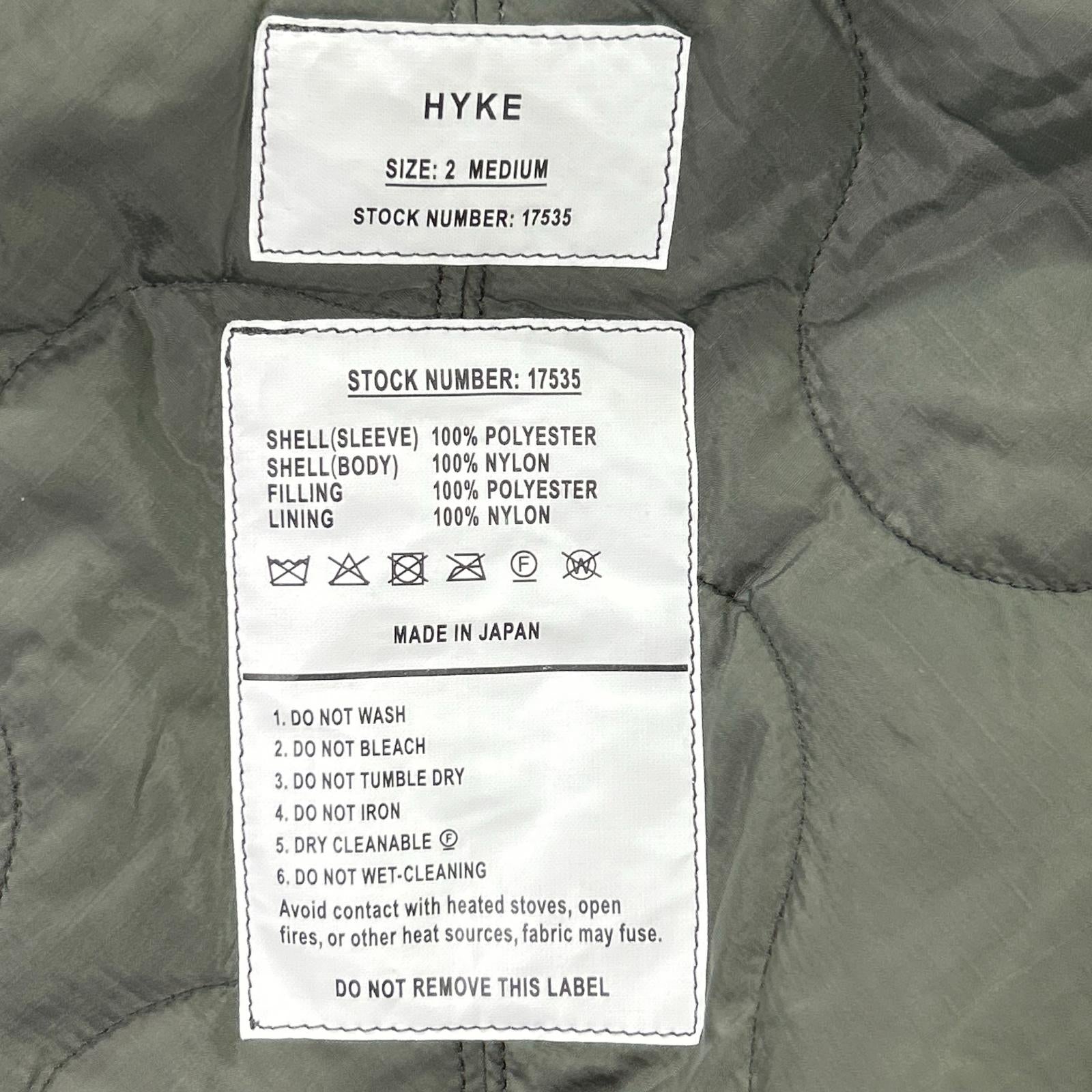 HYKE 25AW 252-17535 Khaki Nylon Twill Faux Shearling Type CWU-45/P Jacket 2 MEDIUM