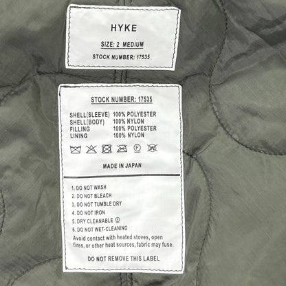HYKE 25AW 252-17535 Khaki Nylon Twill Faux Shearling Type CWU-45/P Jacket 2 MEDIUM