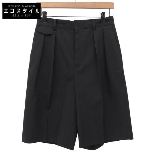 美品 ウール センタープレス ハーフパンツ ボトムス レディース ブラック 1 8819-299-0017 ボトムス 1 レディース