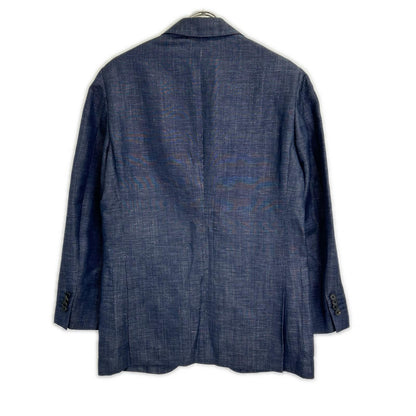 Belvest G10547 Navy Wool x Linen Side Vent 3B Tailored Jacket