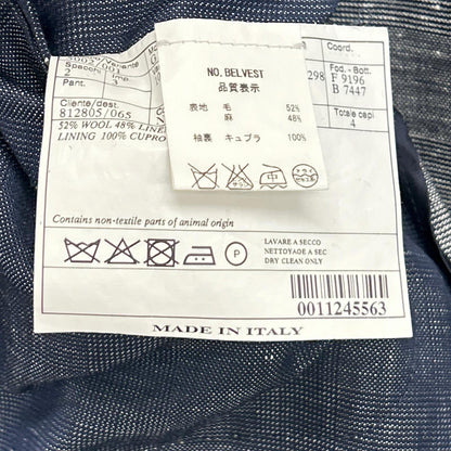 Belvest G10547 Navy Wool x Linen Side Vent 3B Tailored Jacket