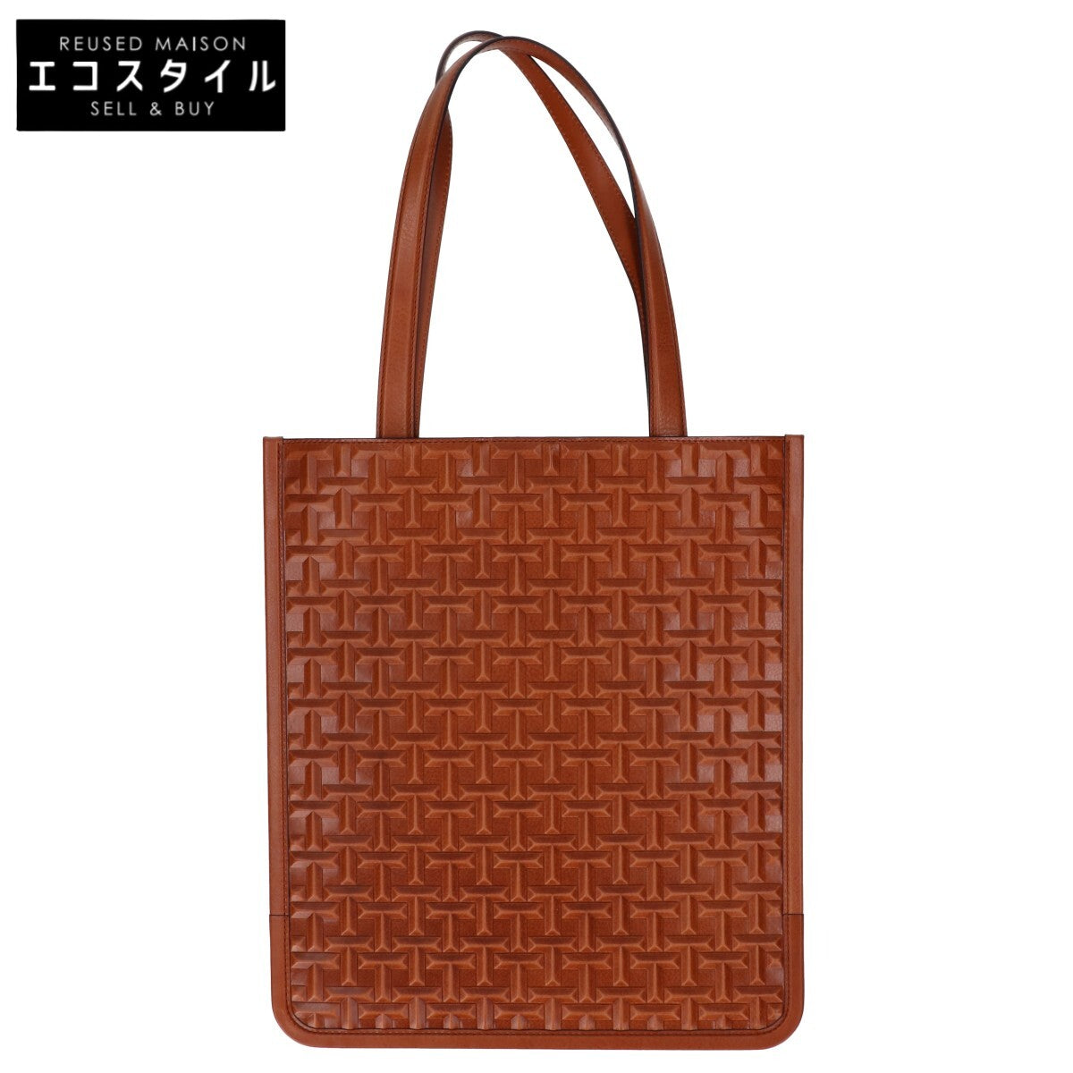 Tsuchiya Kaban Manufacturing Tsuchiya Kaban Manufacturing Like New A25P00248500121 TSUCHIYA Flat Tote Signature Raised Tote Bag