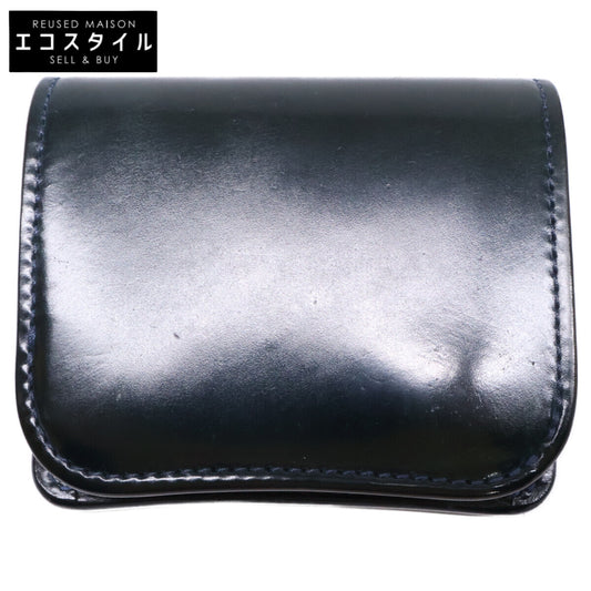 WILDSWANS PALM NAVYxMAR Horween Cordovan x Saddle Bifold Wallet with Coin Purse
