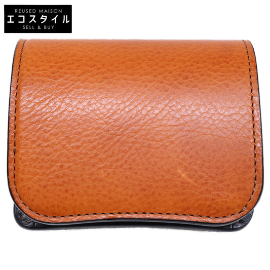 WILDSWANS Wild Swans【几乎全新】Minerva x Saddle PALM Ormo x BLK Saddle Pull-up 迷你钱包 短款钱包（带零钱包）
