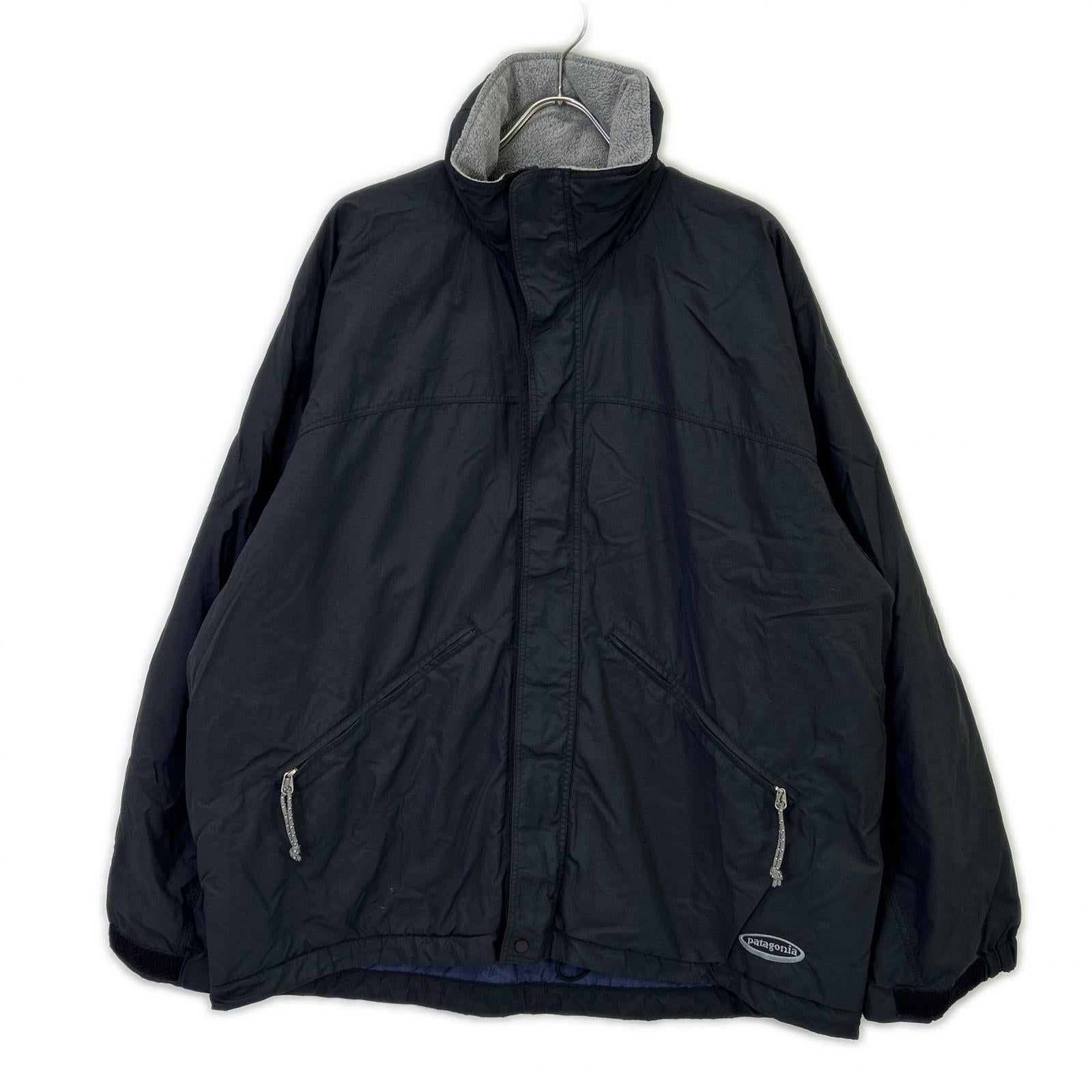 patagonia パタゴニア 96年製 ﾌﾞﾗｯｸ ﾌﾘｰｽ 裏ﾎﾞｱ ﾌｭｰｼﾞｮﾝｼﾞｬｹｯﾄ ジャケット L