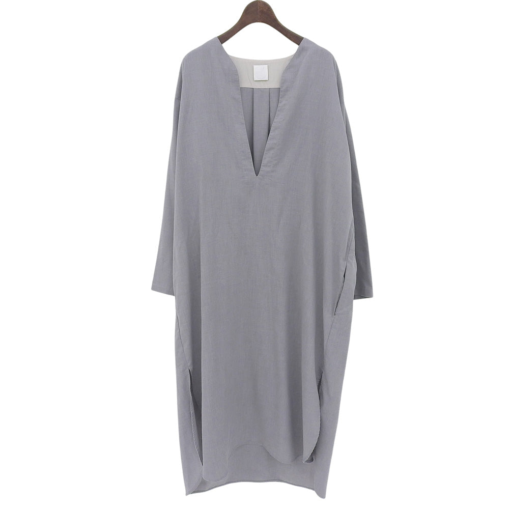 Women's Gray Poly-Linen Slit Kaftan Dress Size 4