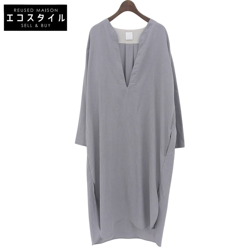 Women's Gray Poly-Linen Slit Kaftan Dress Size 4
