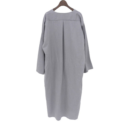 Women's Gray Poly-Linen Slit Kaftan Dress Size 4