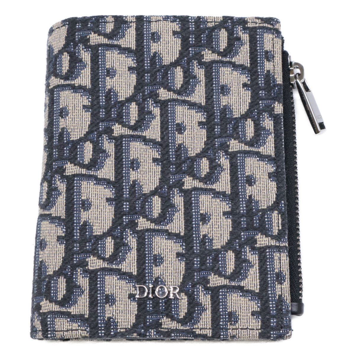 DIOR Dior [Excellent Condition] 2025 Model 2ESBC319YSE_H05E Vertical Compact Card Holder Dior Oblique Jacquard Bifold Wallet (with coin purse)
