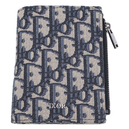DIOR Dior [Excellent Condition] 2025 Model 2ESBC319YSE_H05E Vertical Compact Card Holder Dior Oblique Jacquard Bifold Wallet (with coin purse)