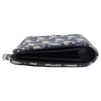 DIOR Dior [Excellent Condition] 2025 Model 2ESBC319YSE_H05E Vertical Compact Card Holder Dior Oblique Jacquard Bifold Wallet (with coin purse)