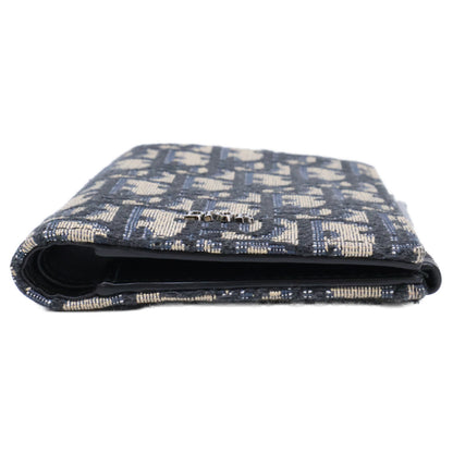 DIOR Dior [Excellent Condition] 2025 Model 2ESBC319YSE_H05E Vertical Compact Card Holder Dior Oblique Jacquard Bifold Wallet (with coin purse)