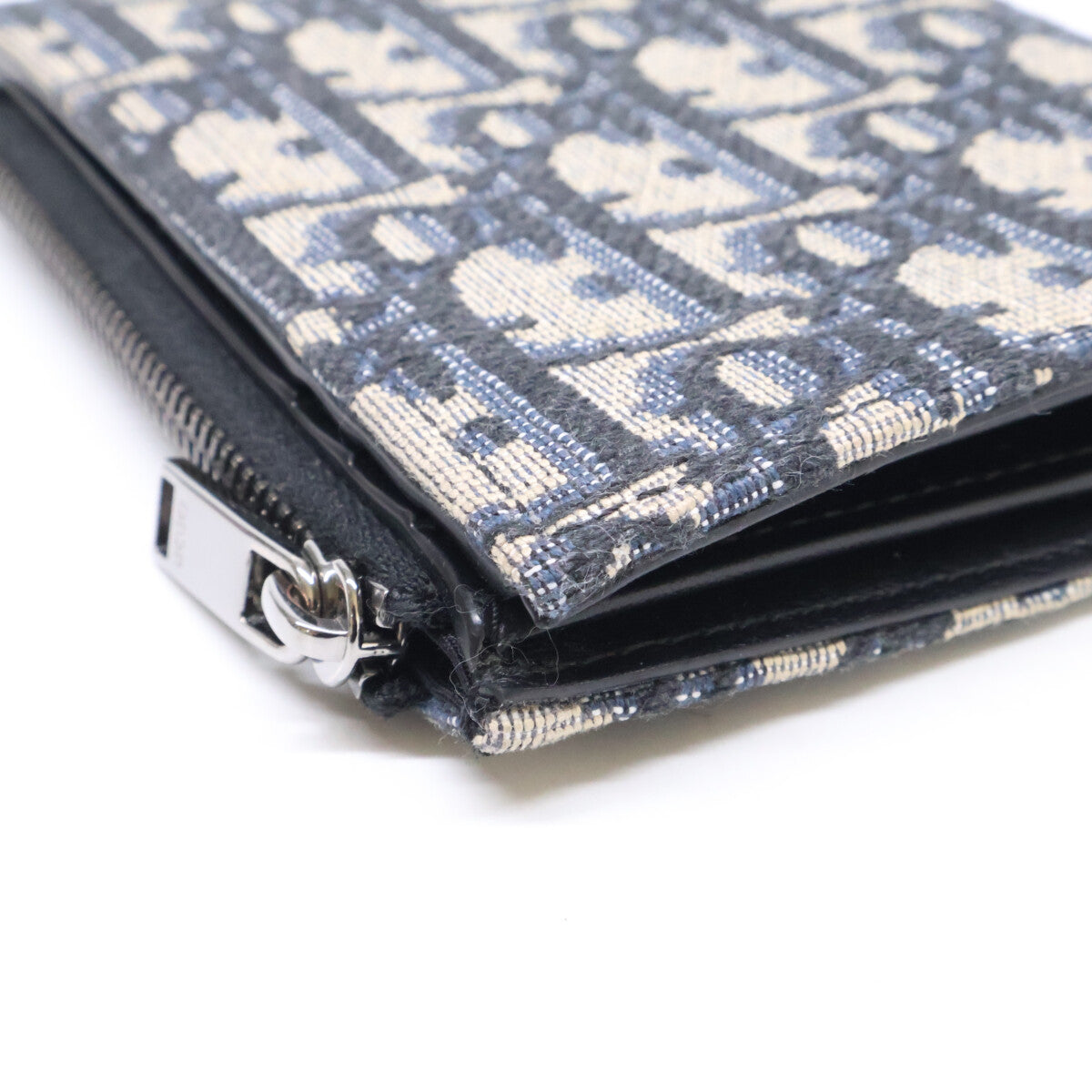 DIOR Dior [Excellent Condition] 2025 Model 2ESBC319YSE_H05E Vertical Compact Card Holder Dior Oblique Jacquard Bifold Wallet (with coin purse)