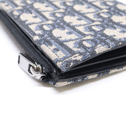 DIOR Dior [Excellent Condition] 2025 Model 2ESBC319YSE_H05E Vertical Compact Card Holder Dior Oblique Jacquard Bifold Wallet (with coin purse)