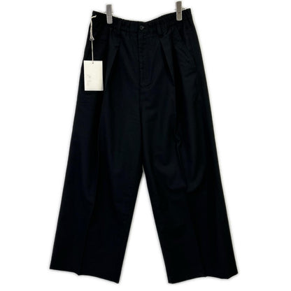 ANCELLM アンセルム ANC-PT86-B ブラック WOOL CALMSSKIN TUCK EASY SLACKS ボトムス