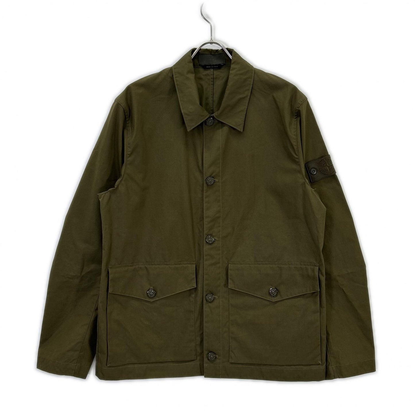 STONE ISLAND STONE ISLAND 23SS 7815437F1 GHOST PIECE 卡其色标志纽扣 O-VENTILE 凡戴尔棉夹克 夹克