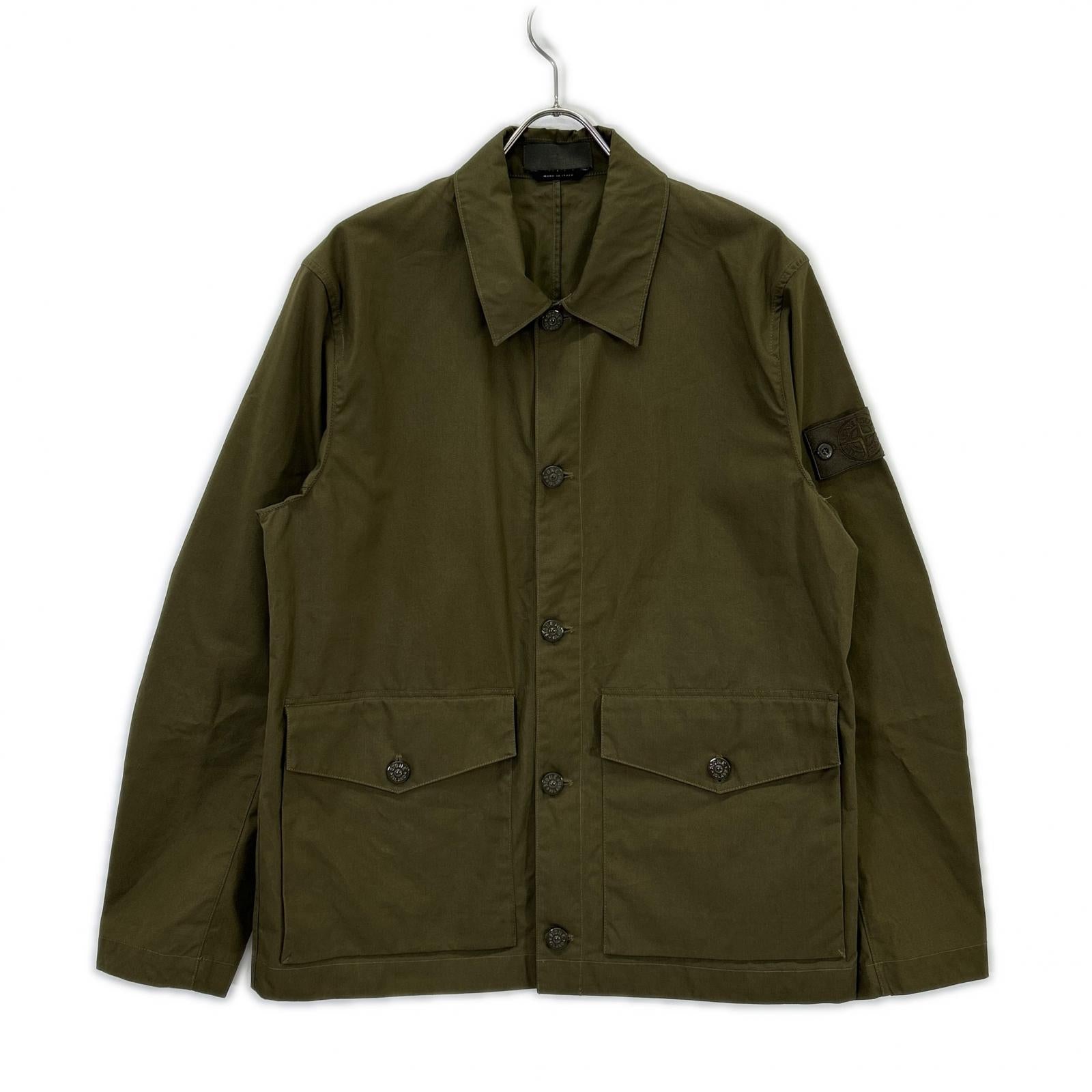 STONE ISLAND STONE ISLAND 23SS 7815437F1 GHOST PIECE 卡其色标志纽扣 O-VENTILE 凡戴尔棉夹克 夹克