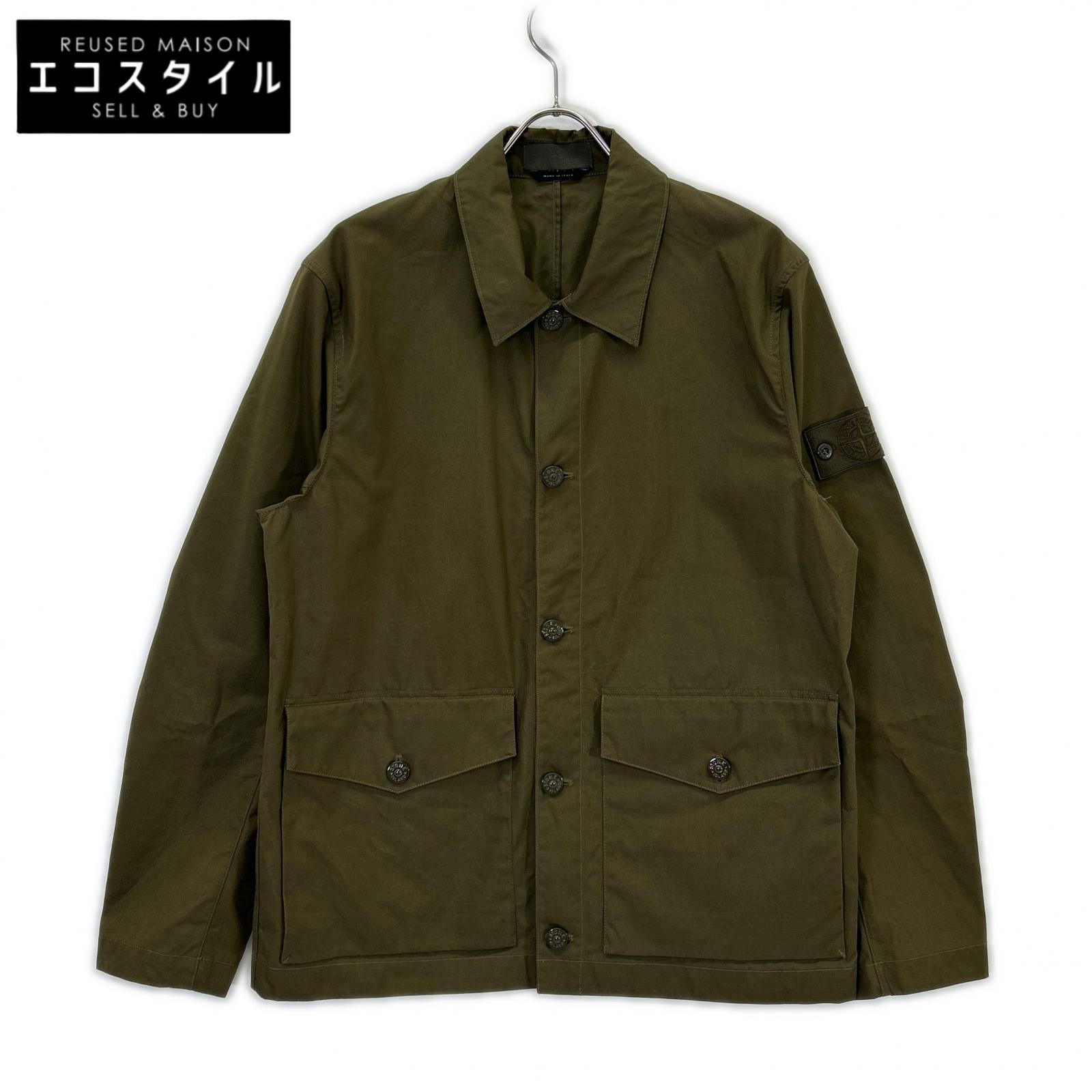 STONE ISLAND STONE ISLAND 23SS 7815437F1 GHOST PIECE 卡其色标志纽扣 O-VENTILE 凡戴尔棉夹克 夹克