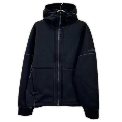 STONE ISLAND ストーンアイランド 23SS K2S156100031 S0213 ブラック レーヨン ロゴ刺繍 ドローコードジップフーディ トップス