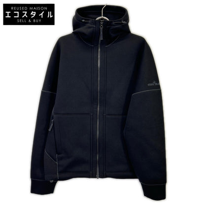 STONE ISLAND ストーンアイランド 23SS K2S156100031 S0213 ブラック レーヨン ロゴ刺繍 ドローコードジップフーディ トップス